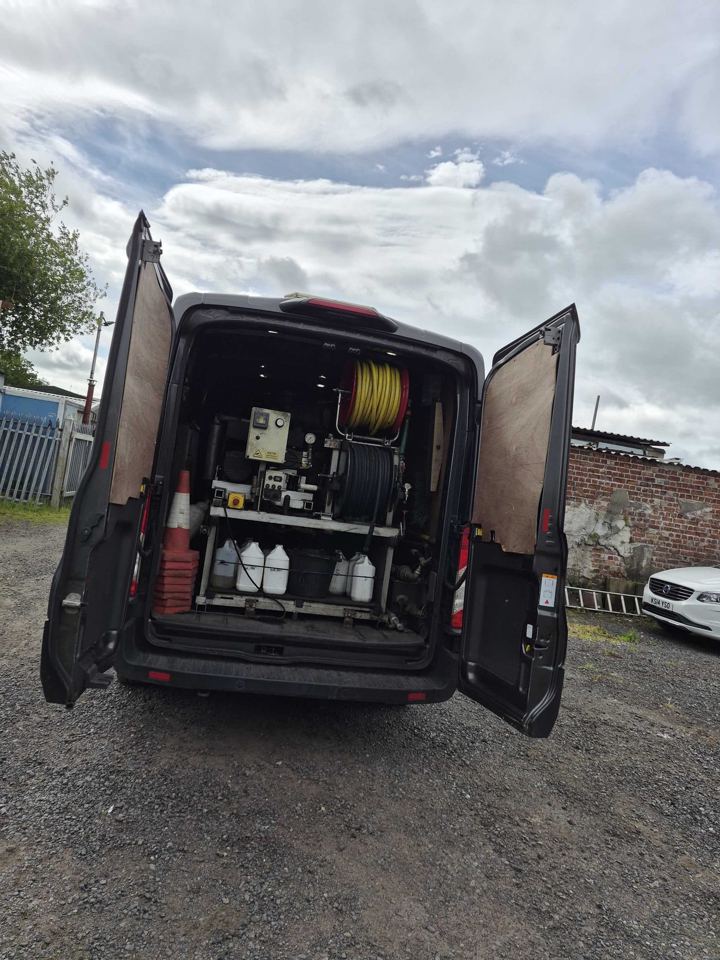On-board jet-wash, hose reels and cleaning equipment